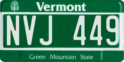 VT license plate NVJ449