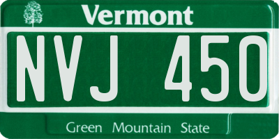 VT license plate NVJ450