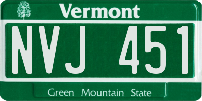 VT license plate NVJ451