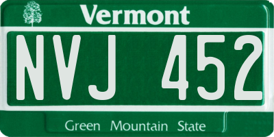 VT license plate NVJ452