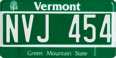 VT license plate NVJ454