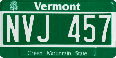VT license plate NVJ457
