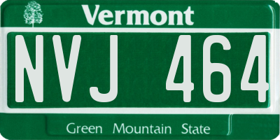 VT license plate NVJ464