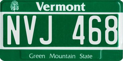 VT license plate NVJ468