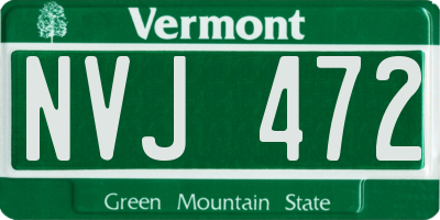 VT license plate NVJ472