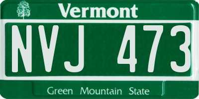 VT license plate NVJ473