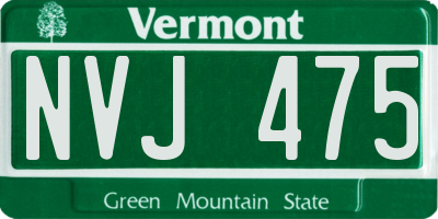 VT license plate NVJ475