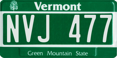 VT license plate NVJ477