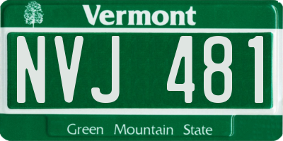 VT license plate NVJ481