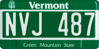 VT license plate NVJ487
