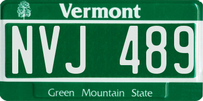 VT license plate NVJ489