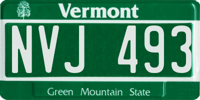 VT license plate NVJ493
