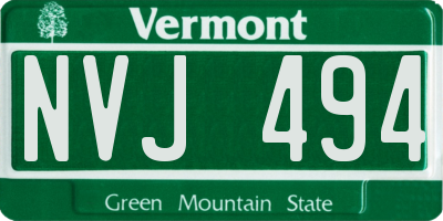 VT license plate NVJ494