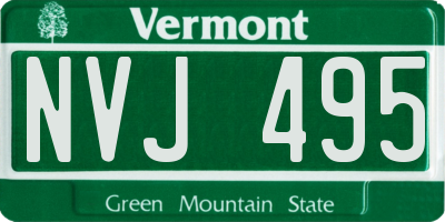 VT license plate NVJ495