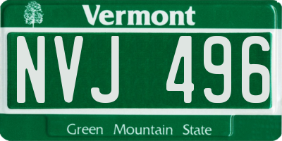 VT license plate NVJ496