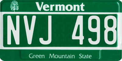VT license plate NVJ498