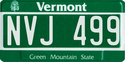 VT license plate NVJ499