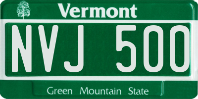 VT license plate NVJ500