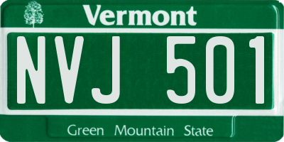 VT license plate NVJ501
