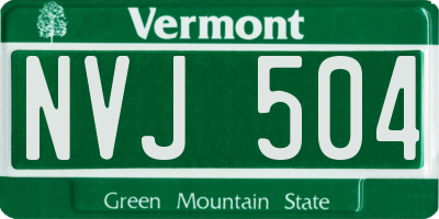 VT license plate NVJ504