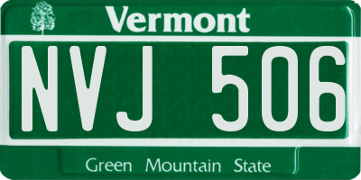 VT license plate NVJ506