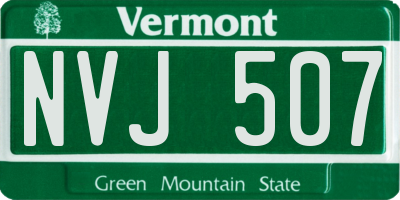VT license plate NVJ507