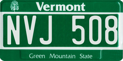 VT license plate NVJ508