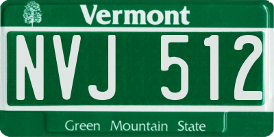 VT license plate NVJ512