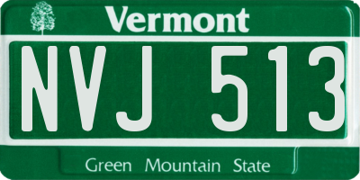 VT license plate NVJ513