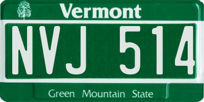 VT license plate NVJ514