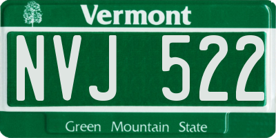 VT license plate NVJ522