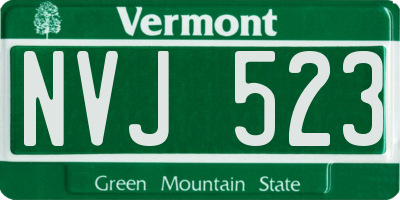 VT license plate NVJ523