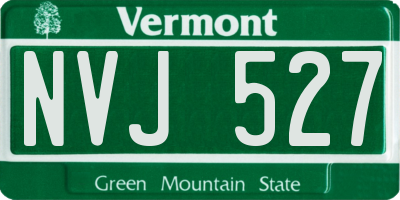VT license plate NVJ527