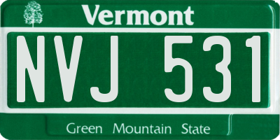 VT license plate NVJ531