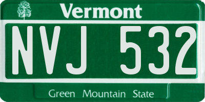 VT license plate NVJ532