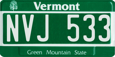 VT license plate NVJ533