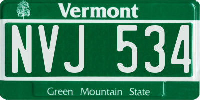 VT license plate NVJ534