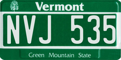 VT license plate NVJ535