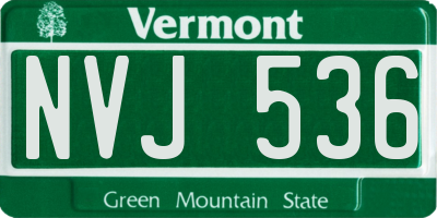 VT license plate NVJ536