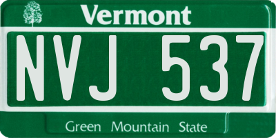 VT license plate NVJ537