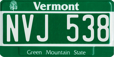 VT license plate NVJ538