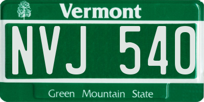 VT license plate NVJ540