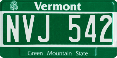 VT license plate NVJ542