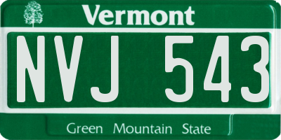 VT license plate NVJ543