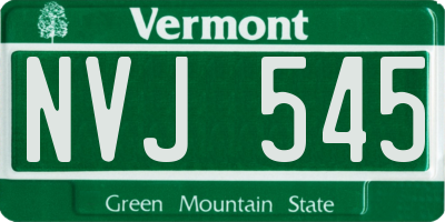 VT license plate NVJ545