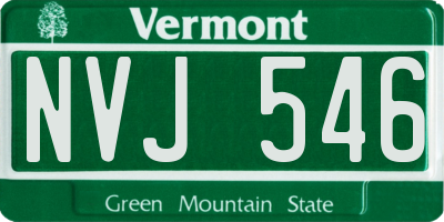 VT license plate NVJ546