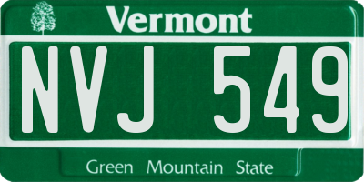 VT license plate NVJ549
