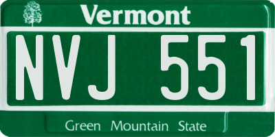 VT license plate NVJ551