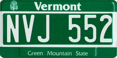 VT license plate NVJ552