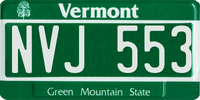 VT license plate NVJ553